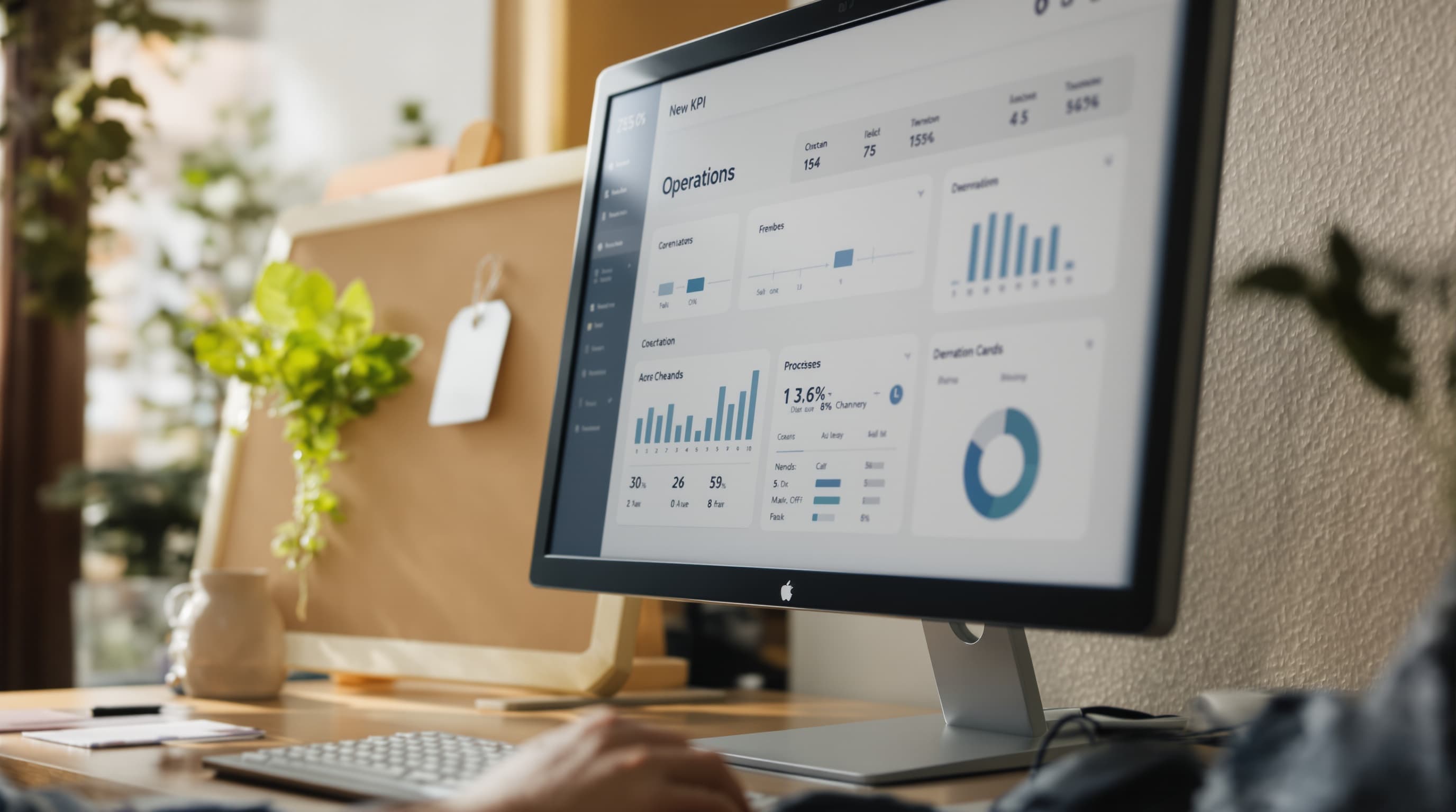 Tableau de bord opérationnel et plan de processus sur un bureau